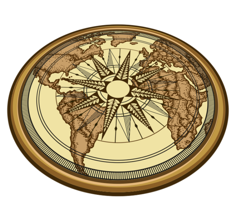 Round vintage world map vinyl rug - TenStickers