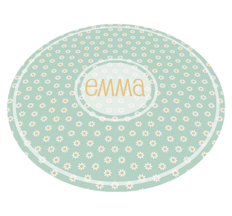 round daisies kids  vinyl rug with name - TenStickers