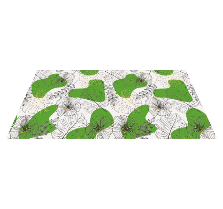 Monstera leaves living room vinyl rug - TenStickers