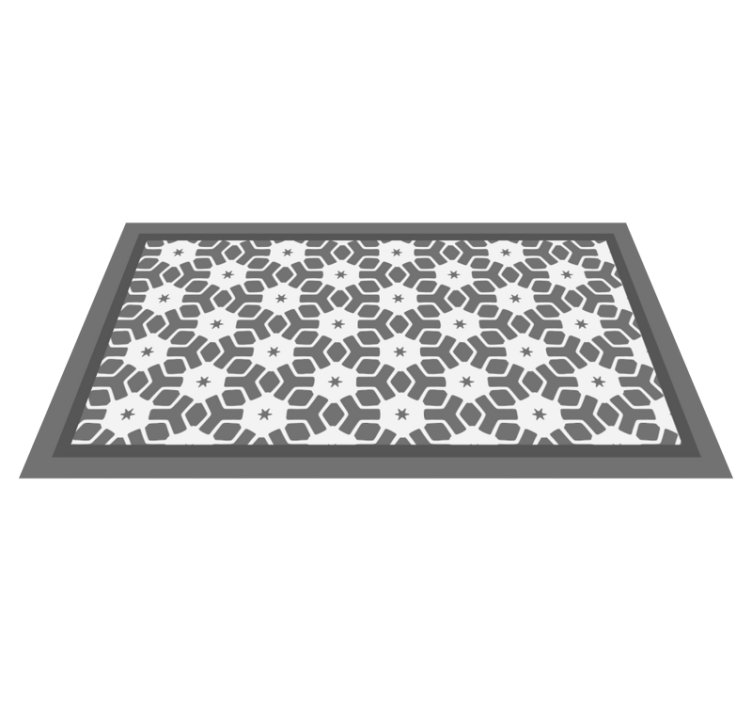 Gray star mosaic vinyl rug - TenStickers