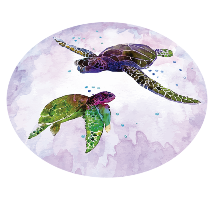 Pain Art Turtles animal vinyl rug - TenStickers