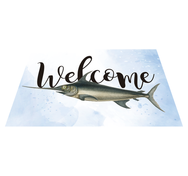 Swordfish welcome entrance hall vinyl rug - TenStickers