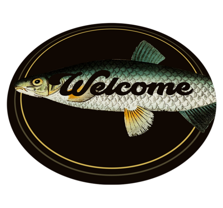Welcome Fish Entryway animal vinyl rug - TenStickers