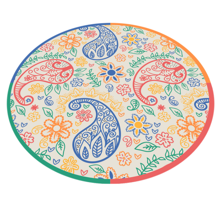 Colorful Paisley vinyl bedroom rug - TenStickers