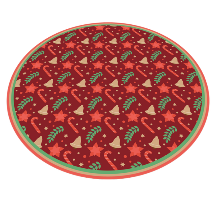 Christmas candy pattern red vinyl rug - TenStickers