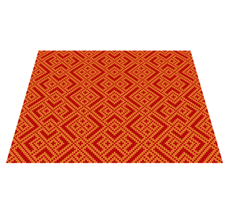 Slavic ornamental pattern red rug - TenStickers
