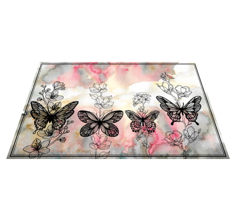 art butterfly animal vinyl rug - TenStickers