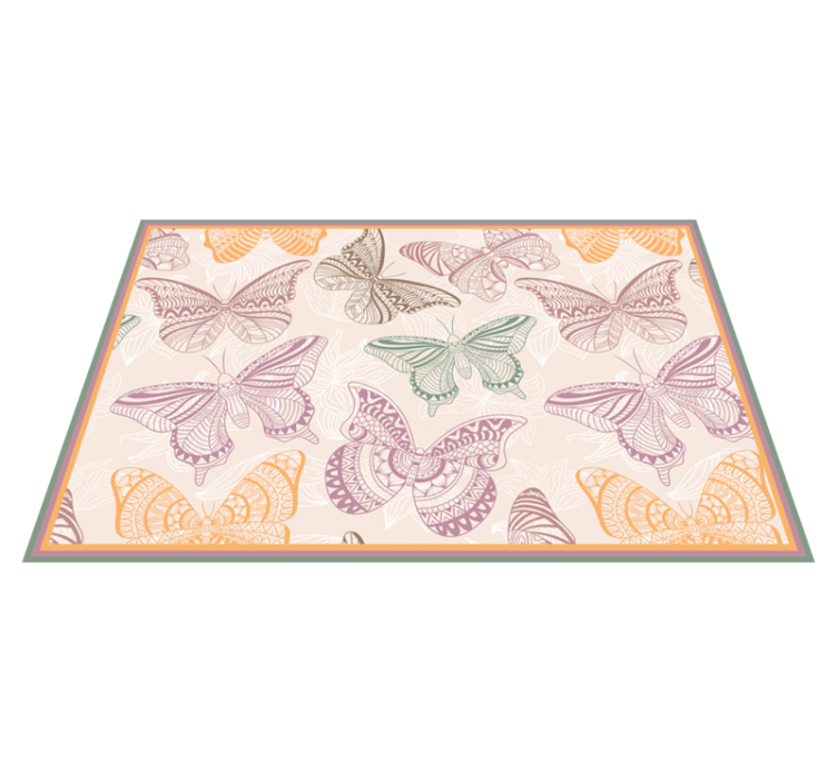 Butterfly Mandala mandala vinyl rug - TenStickers