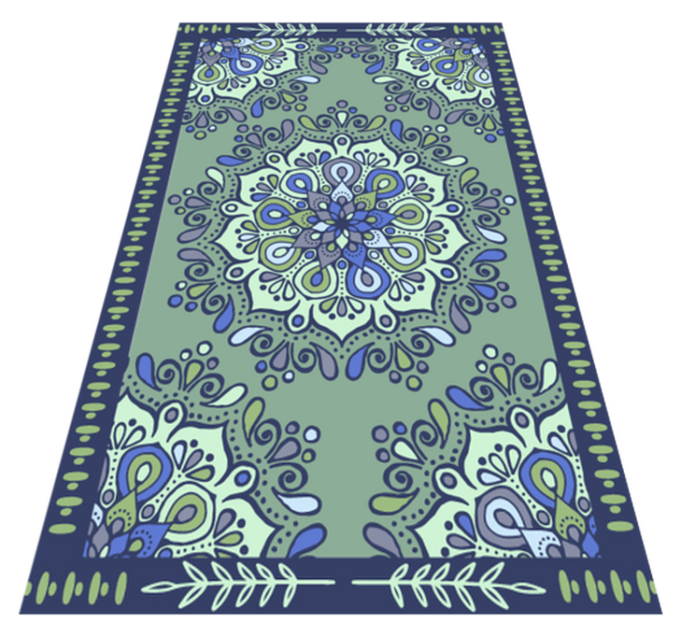 Faded green mandala vinyl rug - TenStickers