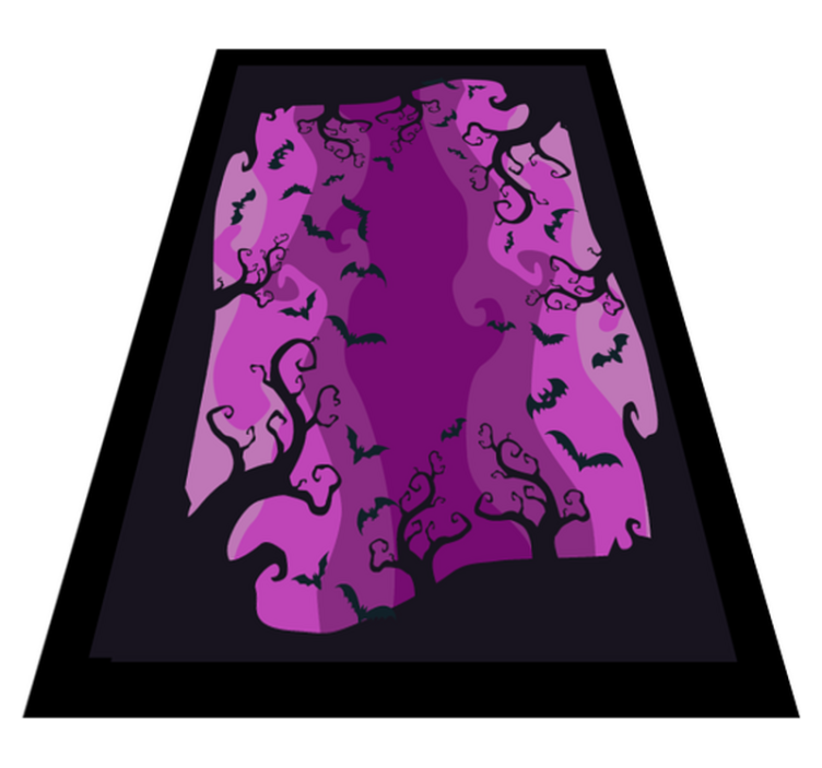 Twirly tree branches and bats vinyl rugs - TenStickers
