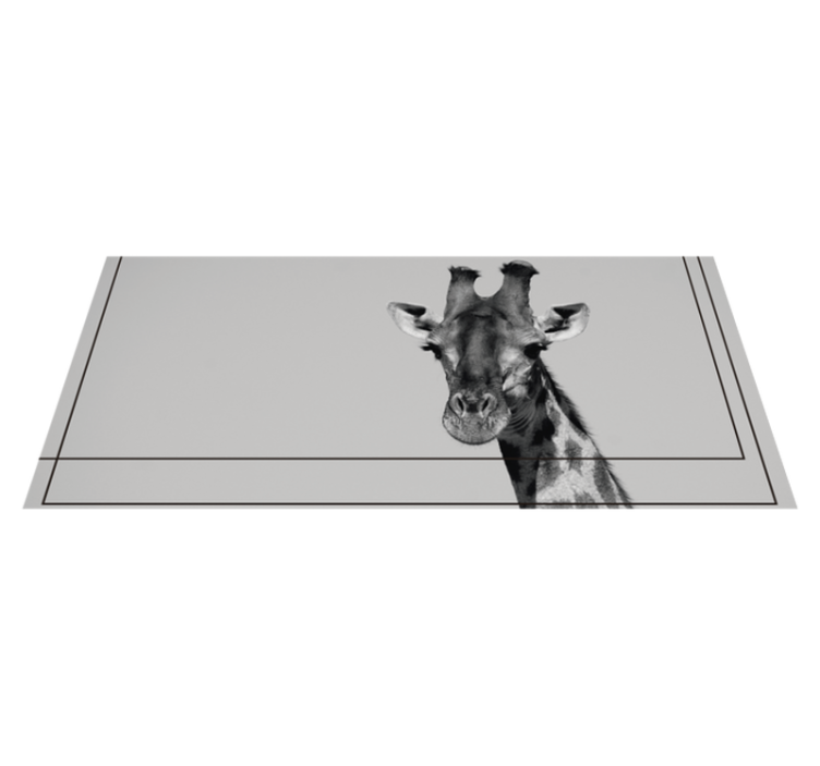 Greyscale Giraffe animal rug - TenStickers