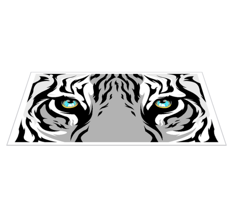 Blue eyed tiger animal rug - TenStickers