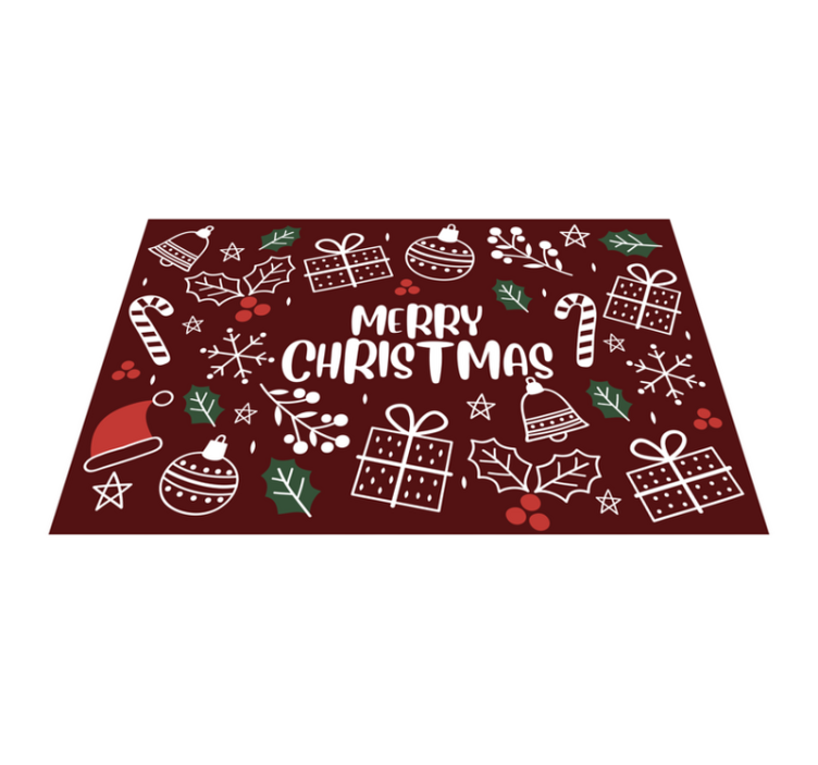 merry christmas funny vinylrugs green rug - TenStickers
