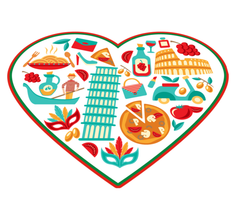 italian most famous icons modern rug - TenStickers