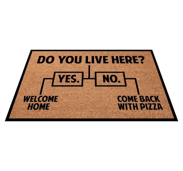 Welcome Home Pizza custom rug - TenStickers