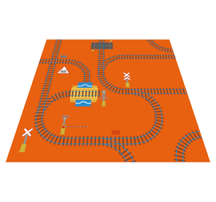 Orange Railroad vinyl rug - TenStickers