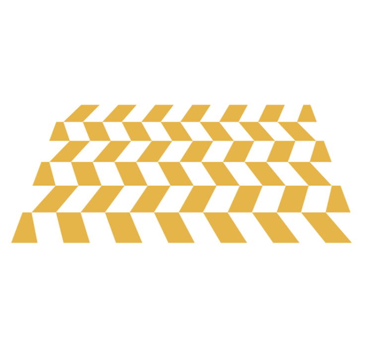 Geometric white and yellow figures vinyl rugs - TenStickers