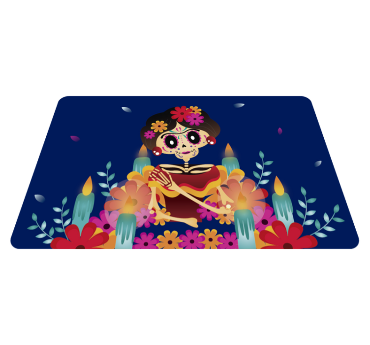 Festive Skeleton halloween vinyl rug - TenStickers