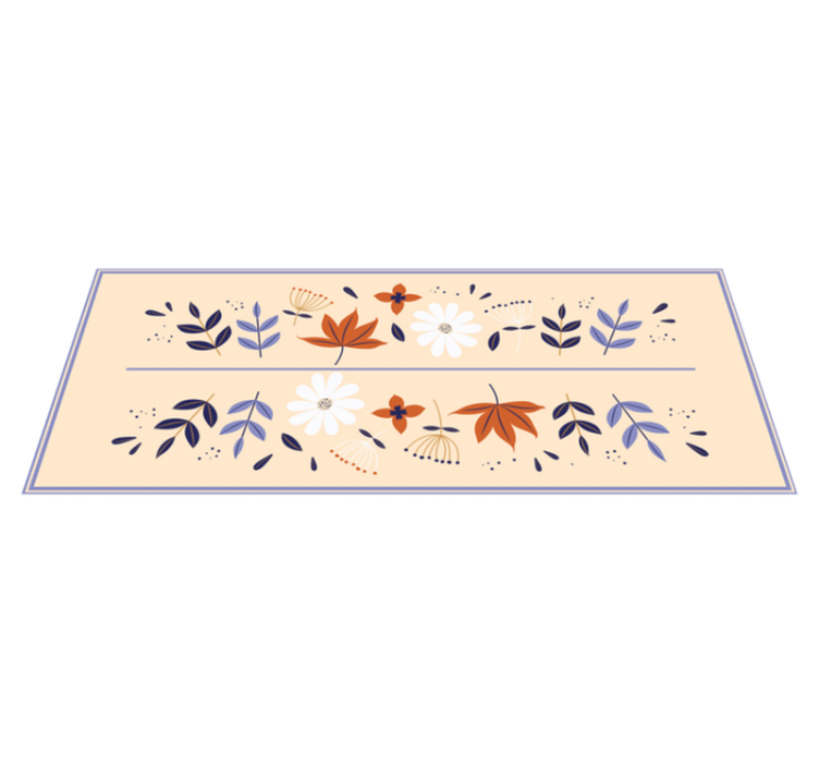 Blue and Red Flowers floral rug - TenStickers