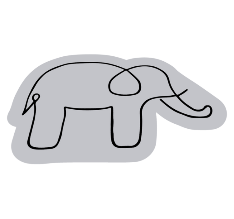 Elephant Outline kids vinyl rug - TenStickers