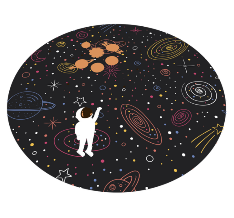 colorful space sketch star rug - TenStickers