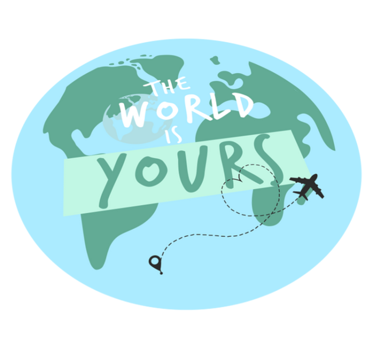 World Travel Adventure world map vinyl rug - TenStickers