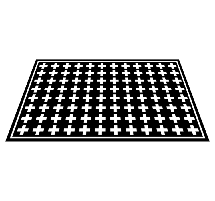 White and Black Cross minimal rug - TenStickers