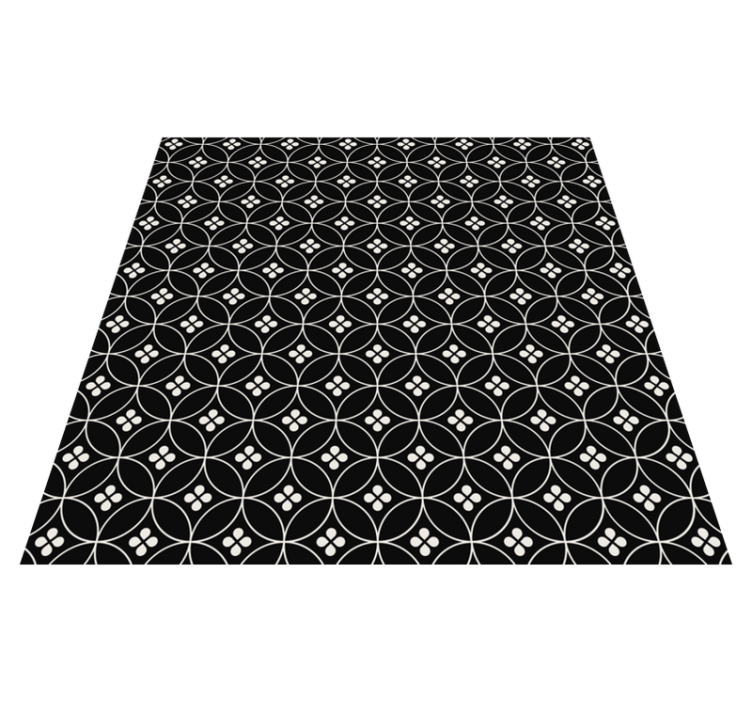 Flower tiles floral vinyl rug - TenStickers