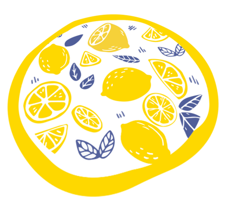 Lemons kitchen floor tiles - TenStickers