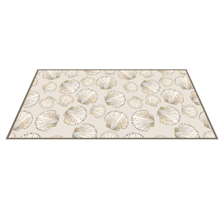 Gilded Seashells floral vinyl rug - TenStickers