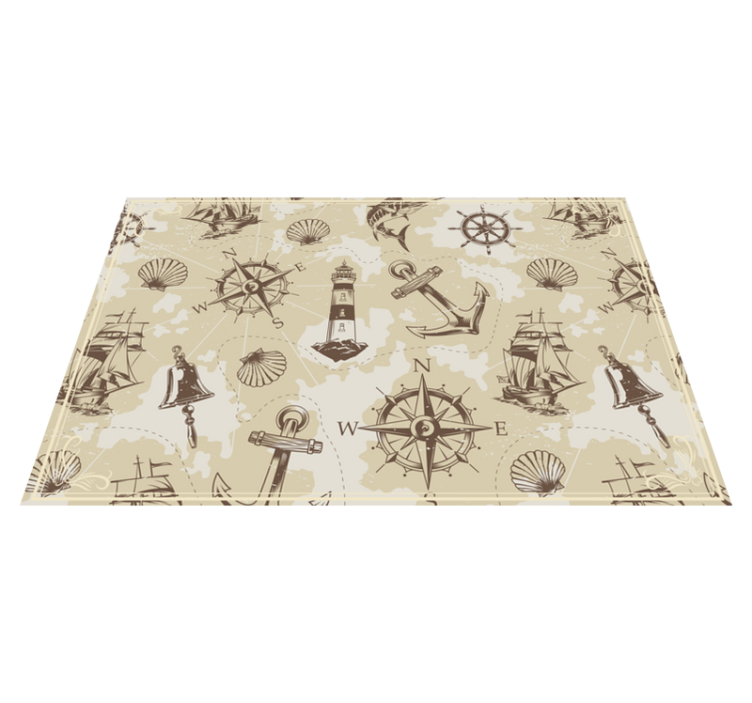 sea objects vintage vinyl rug - TenStickers