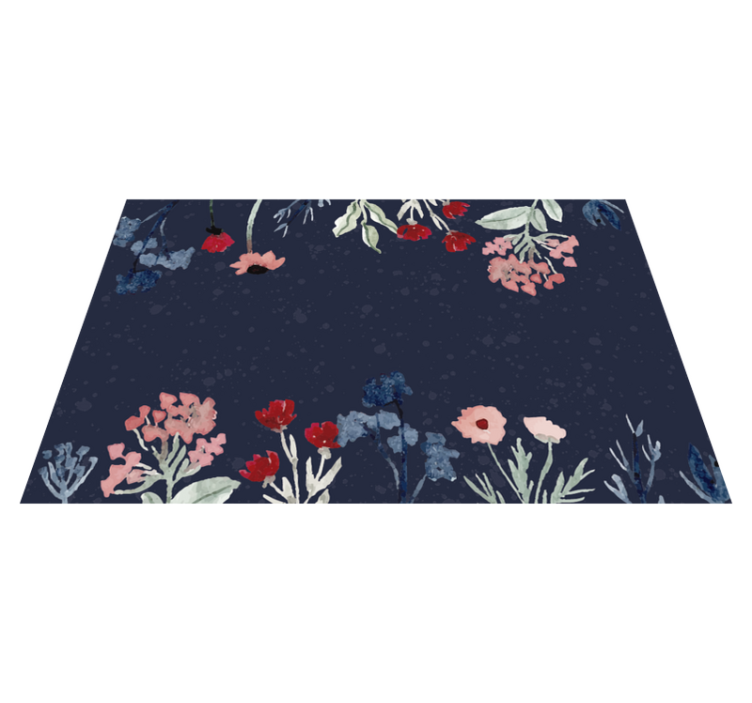 vinyl rug vintage flowers vintage rug - TenStickers