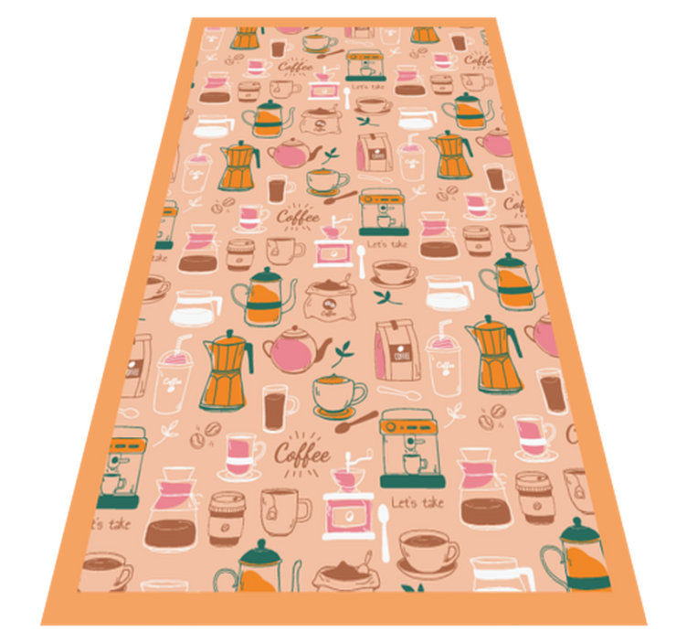 vinyl rug for kitchen coffee beans - TenStickers