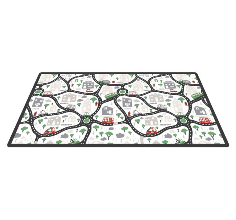 Children's vinyl rug city with highway road rug - TenStickers