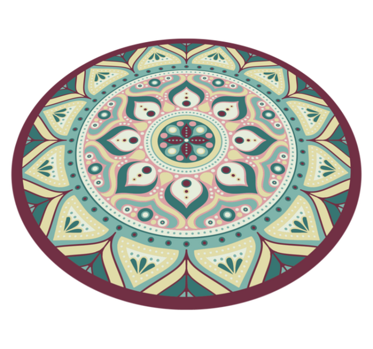 Round vinyl carpet mandala multicolor - TenStickers