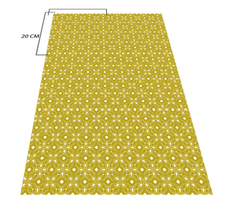 kitchen vinyl rug yellow squares tile carpet - TenStickers