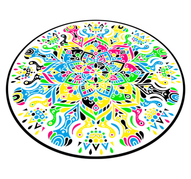 Colorful mandala bedroom vinyl rug - TenStickers
