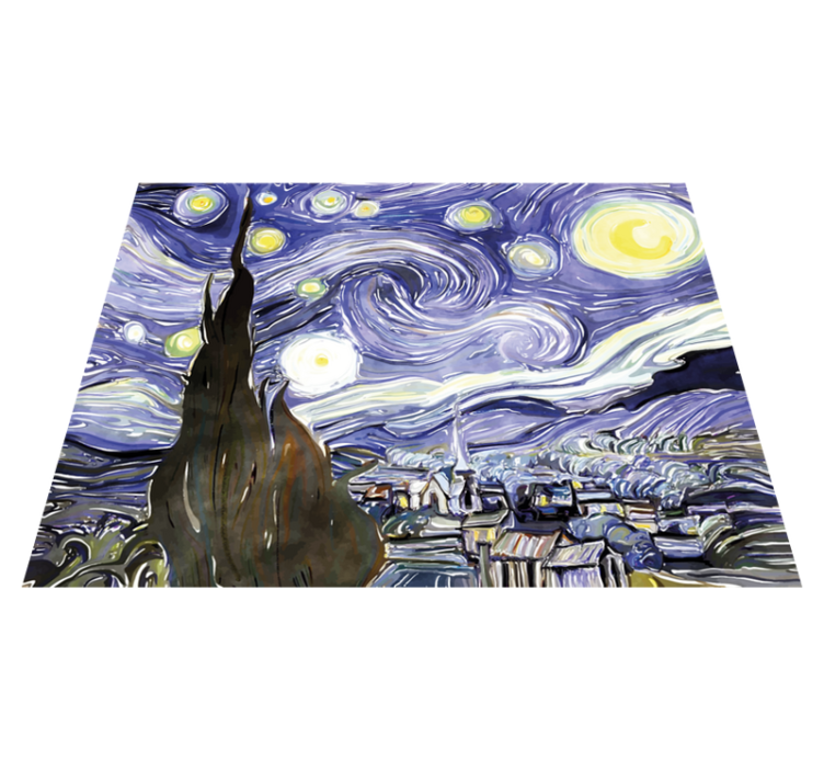 Van Gogh's Sky with stars vintage rug - TenStickers