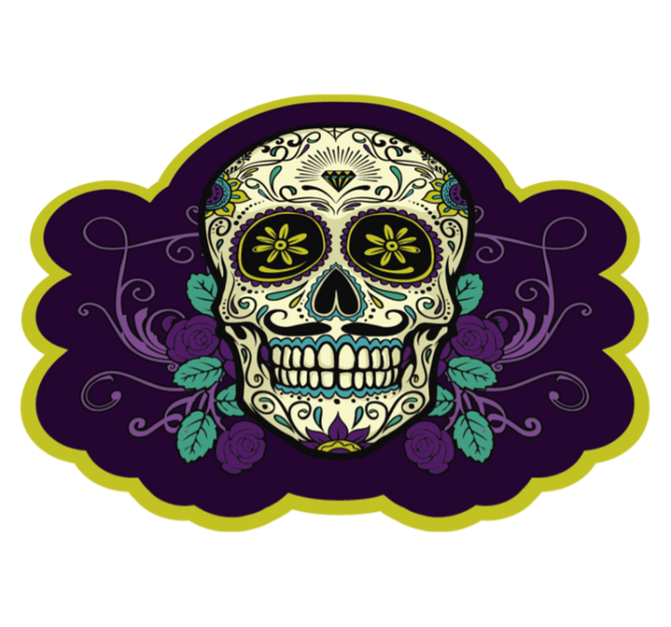 Skull Motif halloween vinyl rug - TenStickers