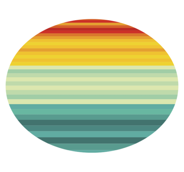 Rainbow Stripes Circle striped vinyl rug - TenStickers