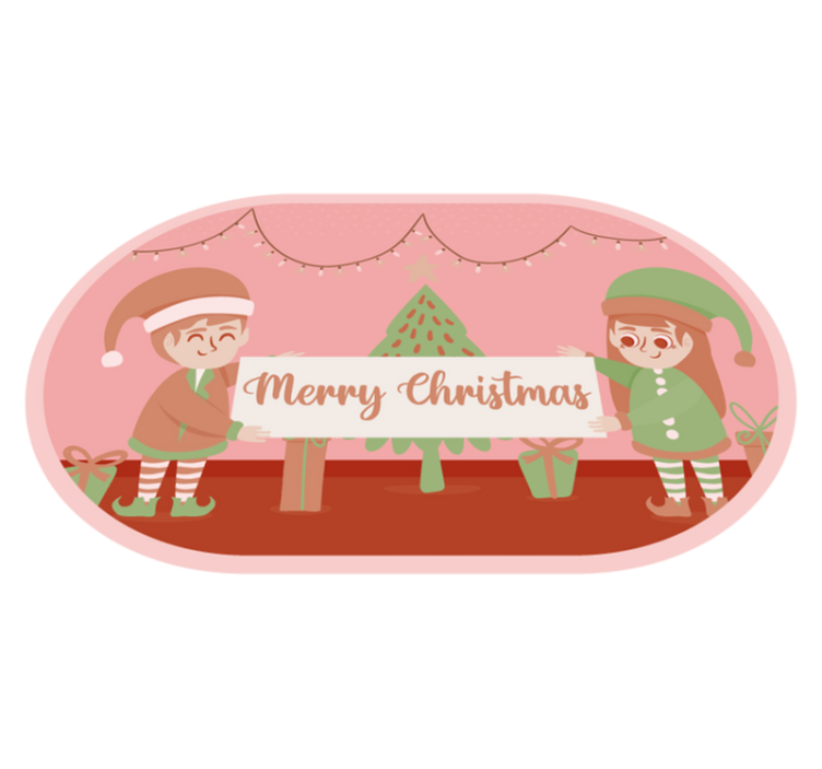 Christmas elves Christmas tree mat - TenStickers