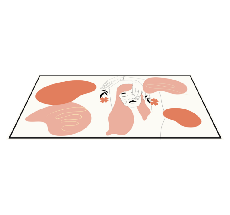 Abstract Facial Art minimal vinyl rug - TenStickers
