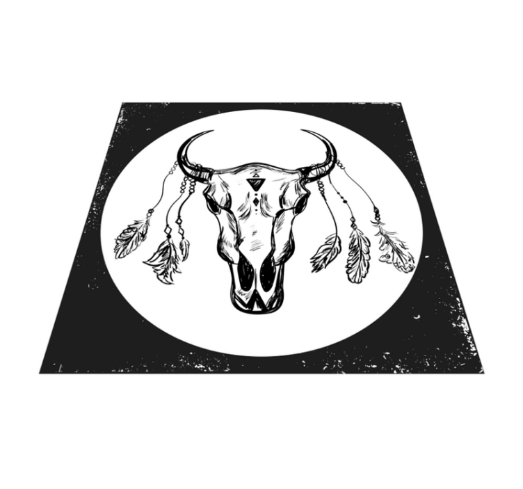 skull cow boho composition ethnic rug - TenStickers