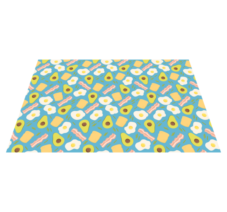 Vinyl rug kitchen avocado and egg modern rug - TenStickers