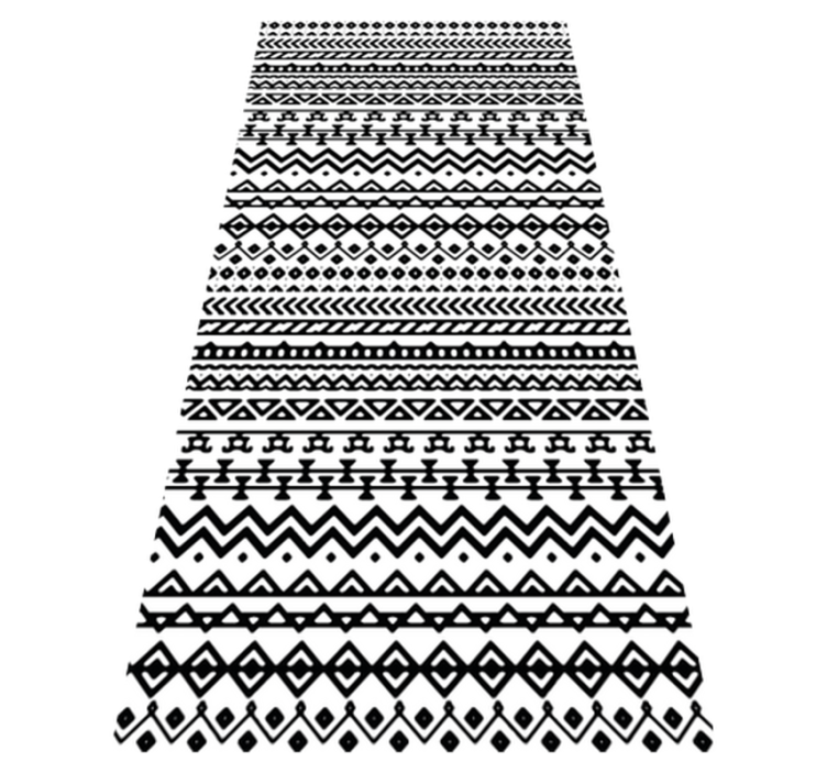 Black and White geometric vinyl rugs - TenStickers