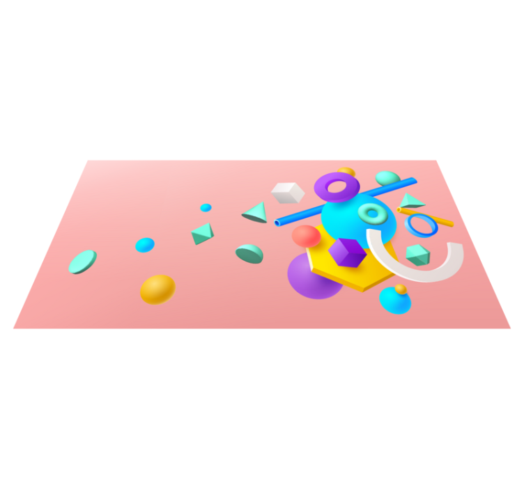 Geometric Shapes Array geometric vinyl rug - TenStickers