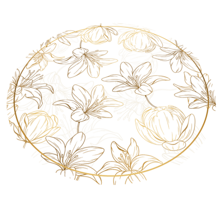 Floral Circle Pattern floral vinyl rug - TenStickers