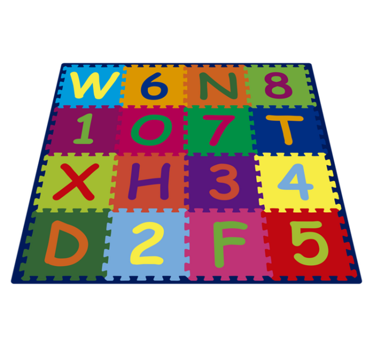 Alphabeth and numbers vinyl alphabet rug - TenStickers