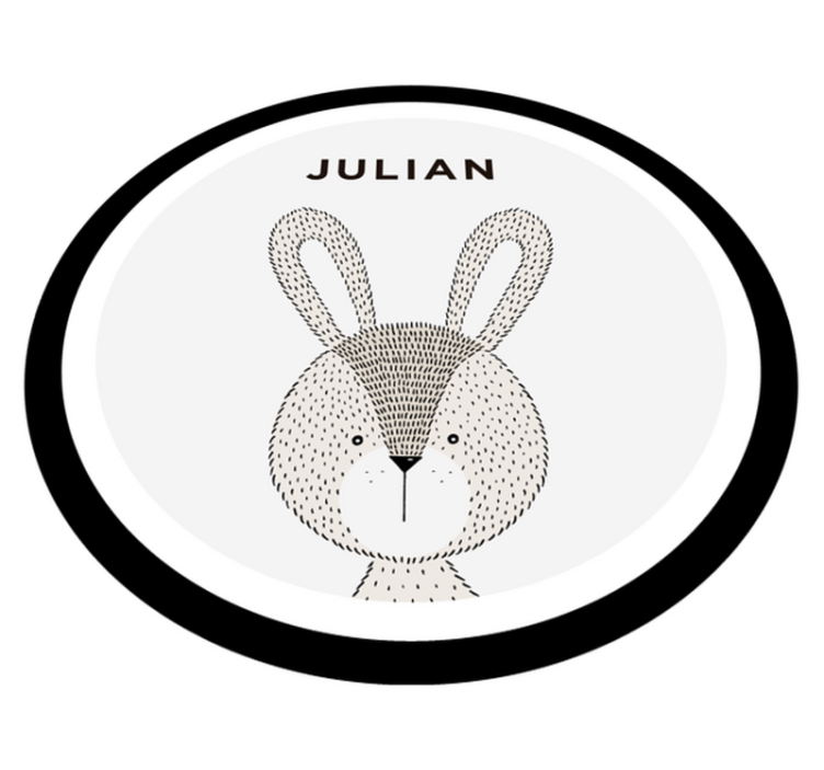Personalized Bunny nursery vinyl rug - TenStickers