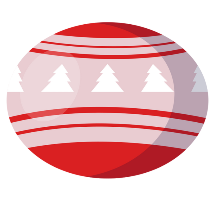 Red painted bauble Christmas tree mat - TenStickers
